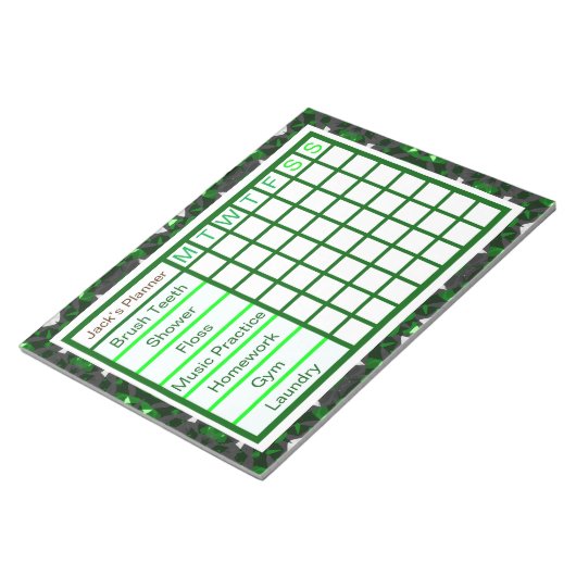 ADHD ADD Boy's Men's Weekly Checklist Planner Notizblock (angewinkelt)