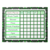 ADHD ADD Boy's Men's Weekly Checklist Planner Notizblock (Vorderseite)