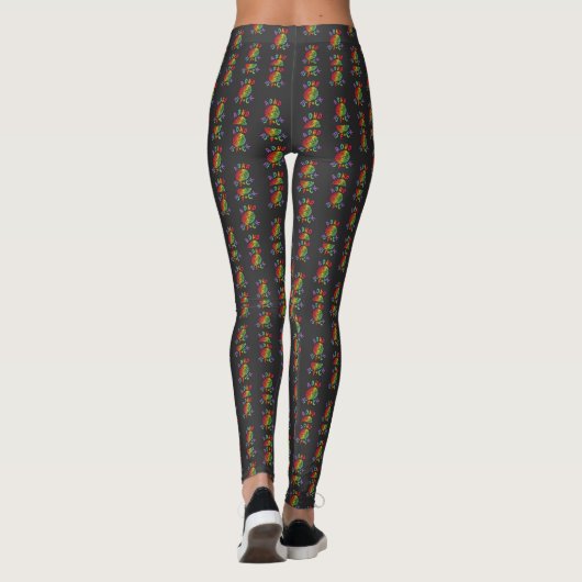 ADHD als F*ck-Regenbogenbraune Leggings (Rückseite)