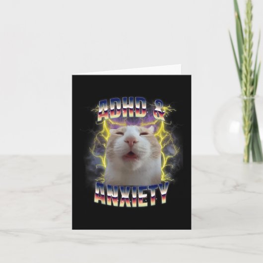 Adhd and angst Neurodivergenz Funny Albern Meme C Karte (Vorderseite)