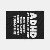 Adhd At Night Be Like Funny Adhd Quote Fleecedecke (Vorderseite (Horizontal))