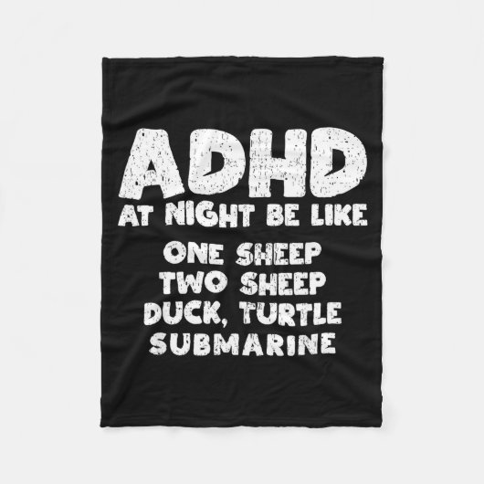 Adhd At Night Be Like Funny Adhd Quote Fleecedecke (Vorderseite)