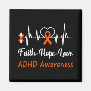 Adhd Awareness Heartbeat Christlicher Cross Faith  Magnet