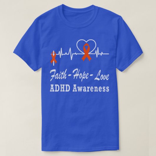 ADHD Awareness Hoffnung Orange Ribbon Unterstützun T-Shirt (Design vorne)