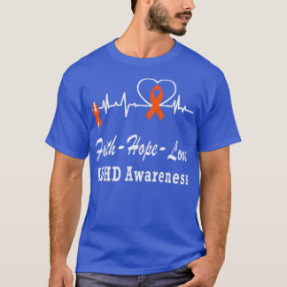 ADHD Awareness Hoffnung Orange Ribbon Unterstützun T-Shirt