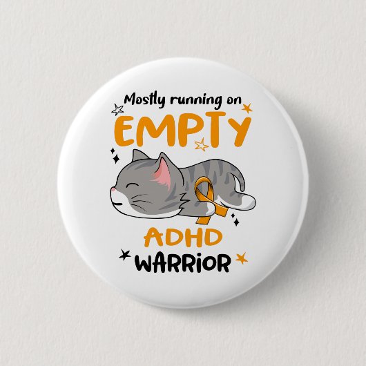 ADHD Awareness Month Ribbon Geschenke Button (Vorderseite)