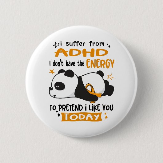 ADHD Awareness Month Ribbon Geschenke Button (Vorderseite)