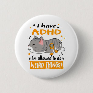 ADHD Awareness Month Ribbon Geschenke Button