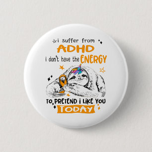 ADHD Awareness Month Ribbon Geschenke Button