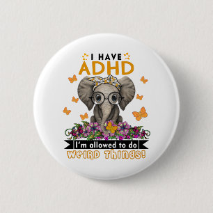 ADHD Awareness Month Ribbon Geschenke Button