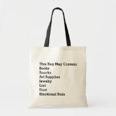 ADHD Bag May Contain Books Snacks Art Supplies Tragetasche (Vorne)