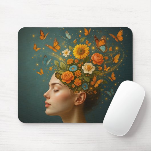ADHD Bloral Mind Bloom Butterfly Maus Pad Mousepad (Mit Mouse)