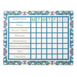 ADHD Boy's Men's Weekly Checklist Erinnerung Plann Notizblock