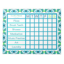 ADHD Boy's Men's Weekly Checklist Erinnerung Plann