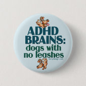 ADHD BRAINS (blau) Button (Vorderseite)