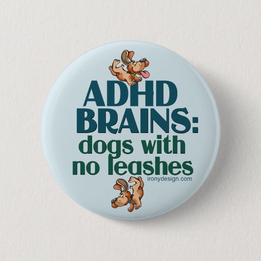 ADHD BRAINS (blau) Button (Vorderseite)