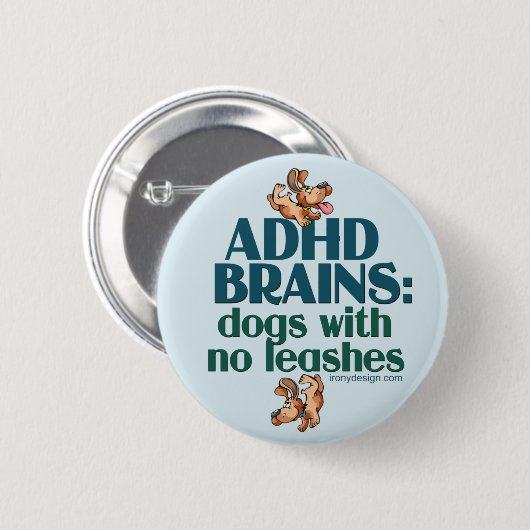 ADHD BRAINS (blau) Button (Vorne & Hinten)