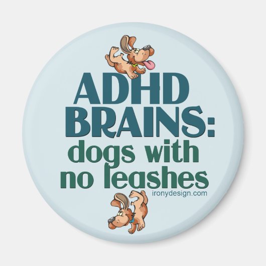 ADHD BRAINS (blau) Magnet (Vorne)
