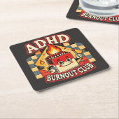 Adhd Burnout Club Rechteckiger Pappuntersetzer (angewinkelt)