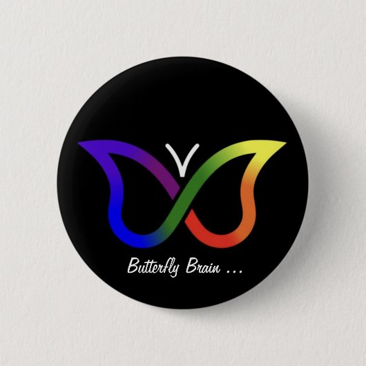 ADHD Butterfly Hirn Neurodiversity Button Abzeiche (Vorderseite)