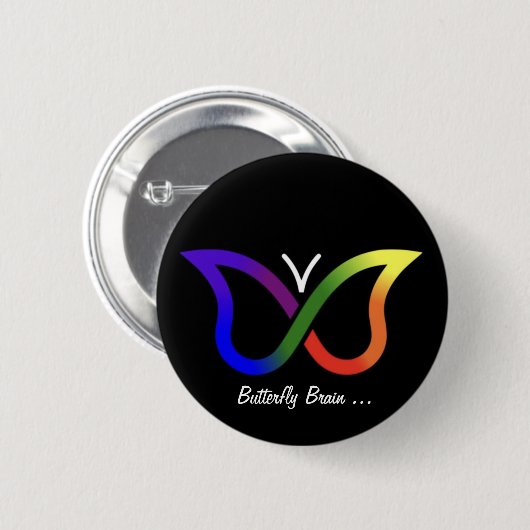 ADHD Butterfly Hirn Neurodiversity Button Abzeiche (Vorne & Hinten)