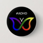 #ADHD Butterfly Neurodiversity-Button-Abzeichen Button (Vorderseite)