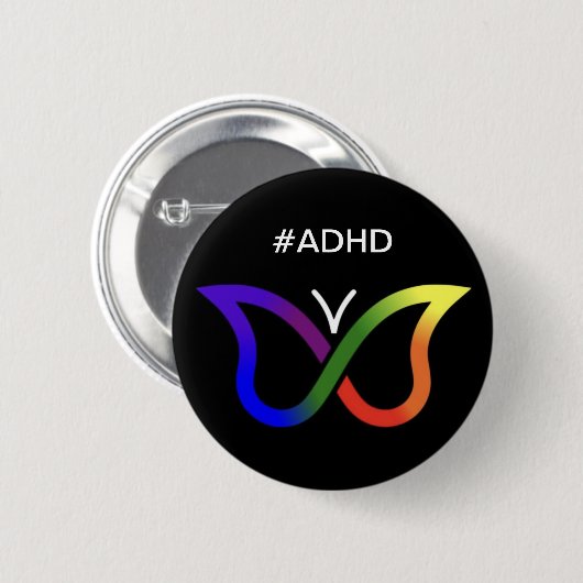 #ADHD Butterfly Neurodiversity-Button-Abzeichen Button (Vorne & Hinten)