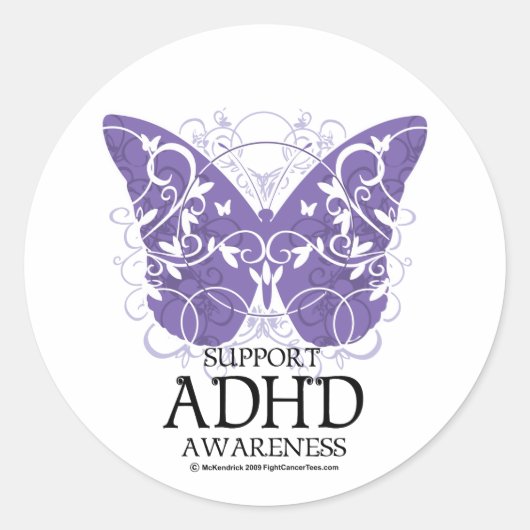 ADHD Butterfly Runder Aufkleber (Vorderseite)