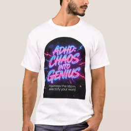 ADHD Chaos Into Genius Neon Motivational Quote T-Shirt