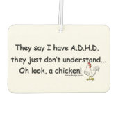ADHD Chicken Humor Autolufterfrischer (Rückseite)