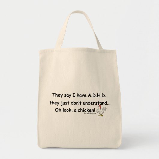 ADHD Chicken Humor Tragetasche (Vorne)