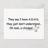 ADHD Chicken Spaß Sprichwort Postkarte (Vorderseite)