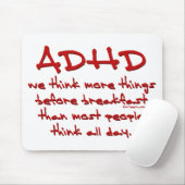 ADHD denken mehr Mousepad (Mit Mouse)