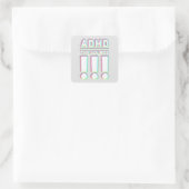 ADHD die Töne! Pastellfarben Quadratischer Aufkleber (Tasche)