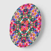 ADHD Dopamin Boost Positivitätspattern farbenfroh Große Wanduhr (Winkel)