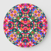 ADHD Dopamin Boost Positivitätspattern farbenfroh Große Wanduhr (Vorderseite)