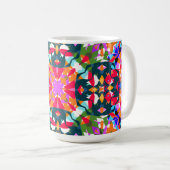 ADHD Dopamin Boost Positivitätspattern farbenfroh Kaffeetasse (VorderseiteRechts)