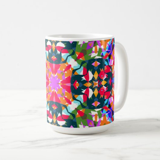 ADHD Dopamin Boost Positivitätspattern farbenfroh Kaffeetasse (VorderseiteRechts)