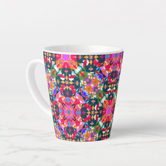 ADHD Dopamin Boost Positivitätspattern farbenfroh Milchtasse (Linke Ecke)