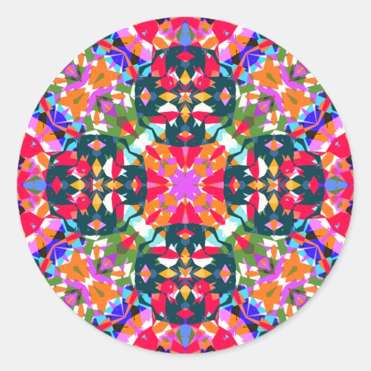 ADHD Dopamin Dekoration Positivitätsmuster farbig Runder Aufkleber (Vorderseite)