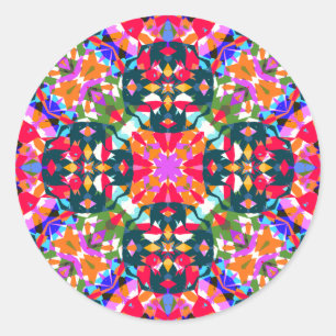 ADHD Dopamin Dekoration Positivitätsmuster farbig Runder Aufkleber