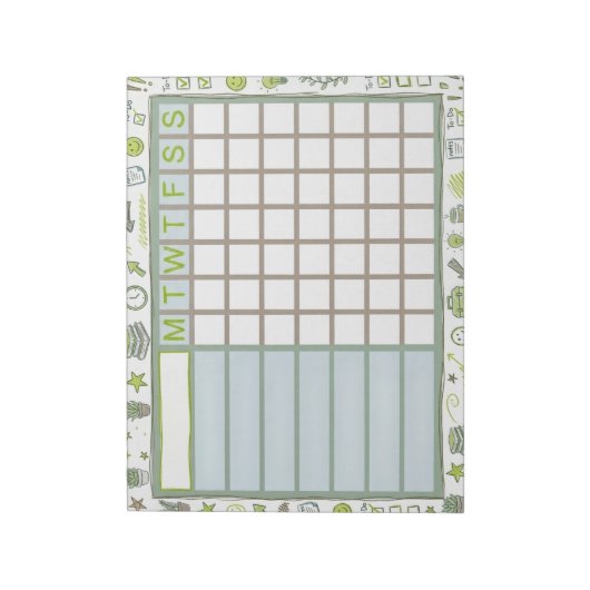 ADHD Dopamine Weekly Habit Tracker Planner Notizblock (Rotiert)