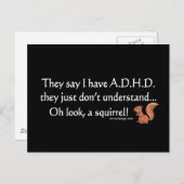 ADHD Eichhörnchen-Sprichwort Postkarte (Vorne/Hinten)