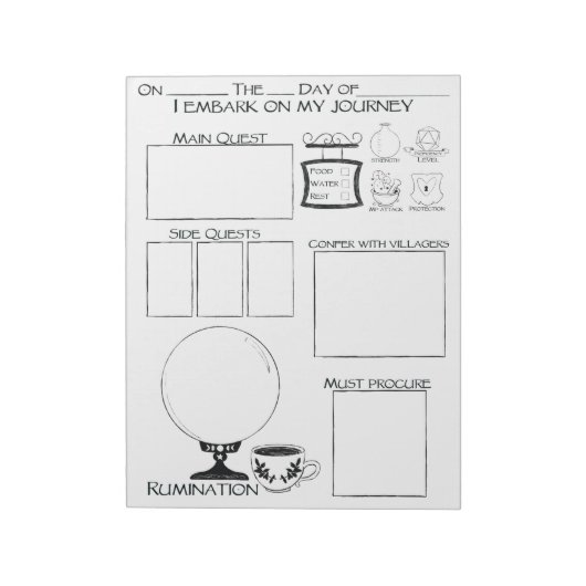 ADHD Epic Adventure Notepad Notizblock (Rotiert)