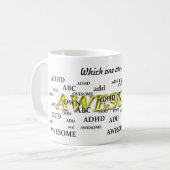 ADHD, FÜGEN HINZU, SONDERBAR, FANTASTISCH KAFFEETASSE (Vorderseite Links)