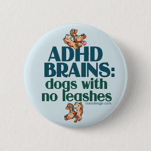ADHD GEHIRNE (blau) Button