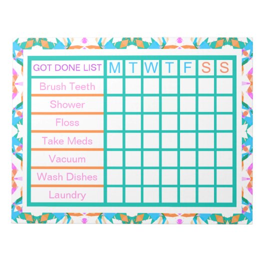 ADHD Girl's Daily Got Done Erinnerung Notizblock (Vorderseite)