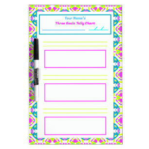 ADHD Girl's Goal Habit Tracker Tally Chart Kühlsch Memoboard