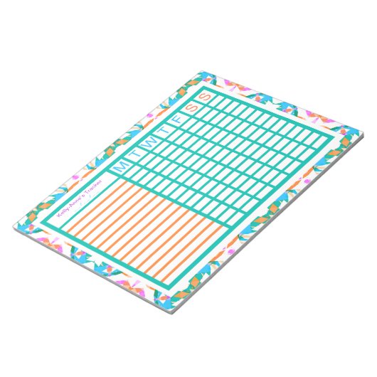 ADHD Girl's Women's Weekly Tracker Projektleiter Notizblock (angewinkelt)