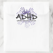 ADHD-Handdruck Runder Aufkleber (Tasche)